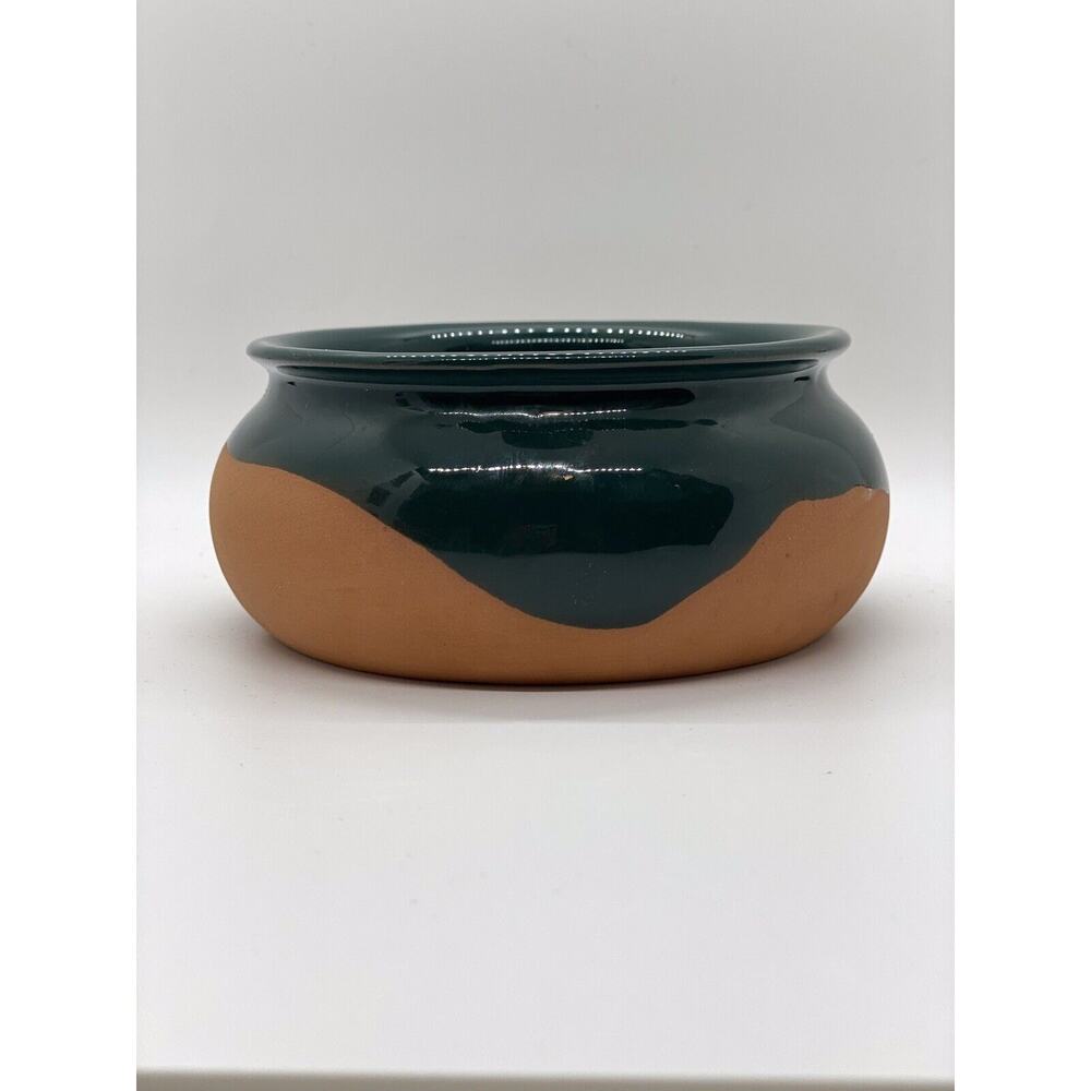Harry & David Terra Cotta And Green Glazed 5” Bowl Made In Portugal
